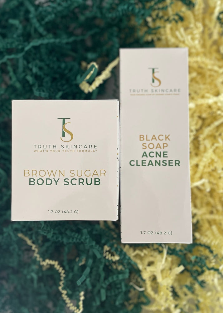 Glow Up Gift Set - Black Soap Acne Cleanser & Brown Sugar Body Scrub